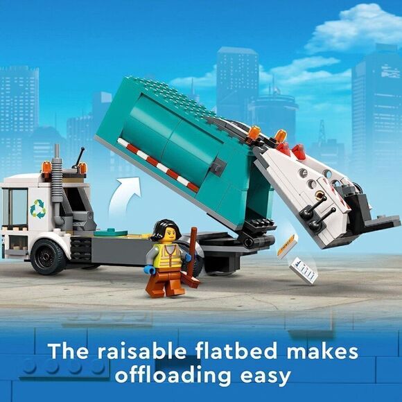 LEGO City Recycling Truck, Toy Vehicle Set with 3 Sorting Bins, Gift Idea for Ki - Picture 3 of 6